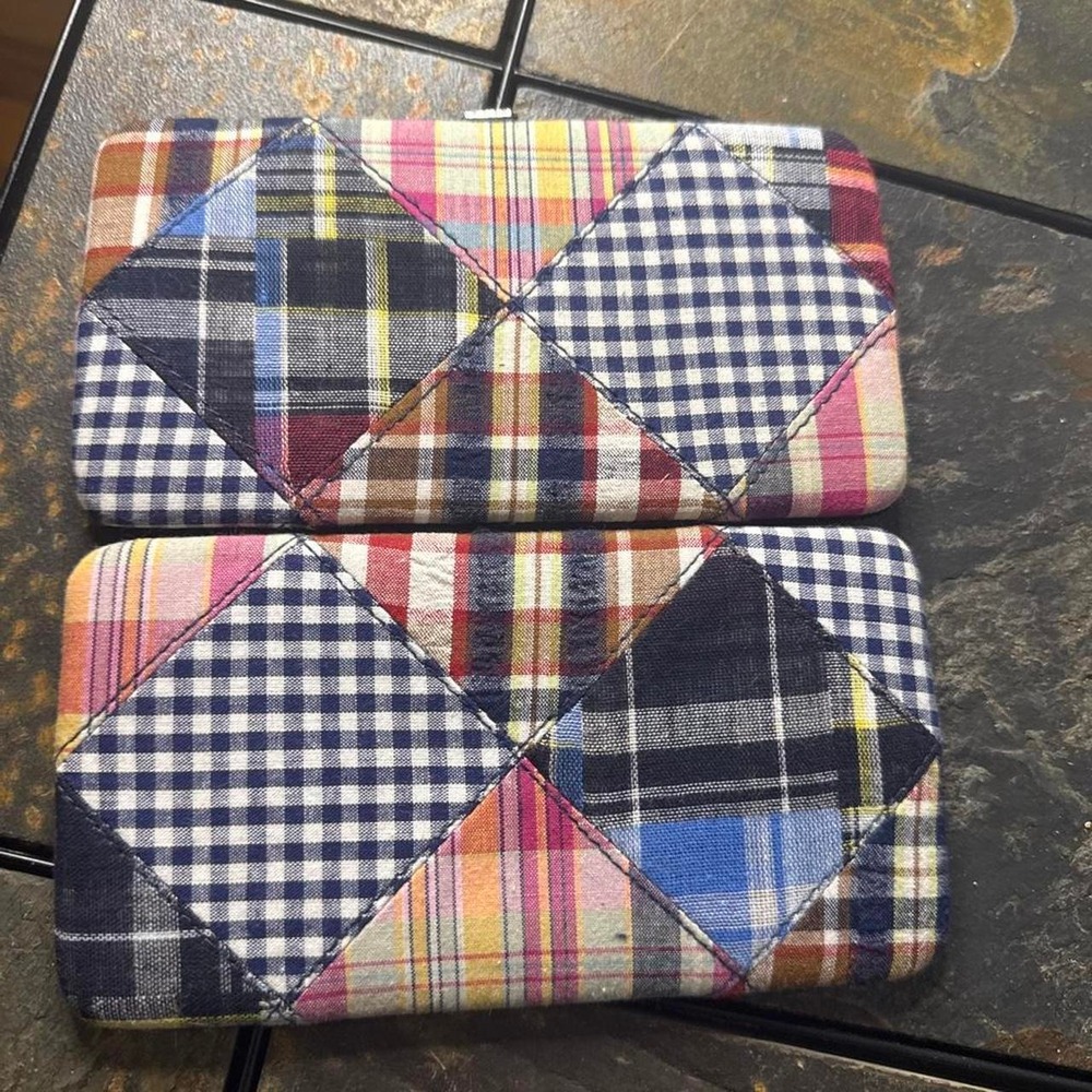 Unbranded Patchwork Plaid Hinge Wallet Womens OS Multicolor Good Gingham Check